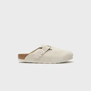 Birkenstock Boston Sfb Antique - White Suede Comfortable For Gel Conditions
