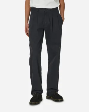 Smooth Linen Prom Wear Double-Pleat Herringbone Pant Navy