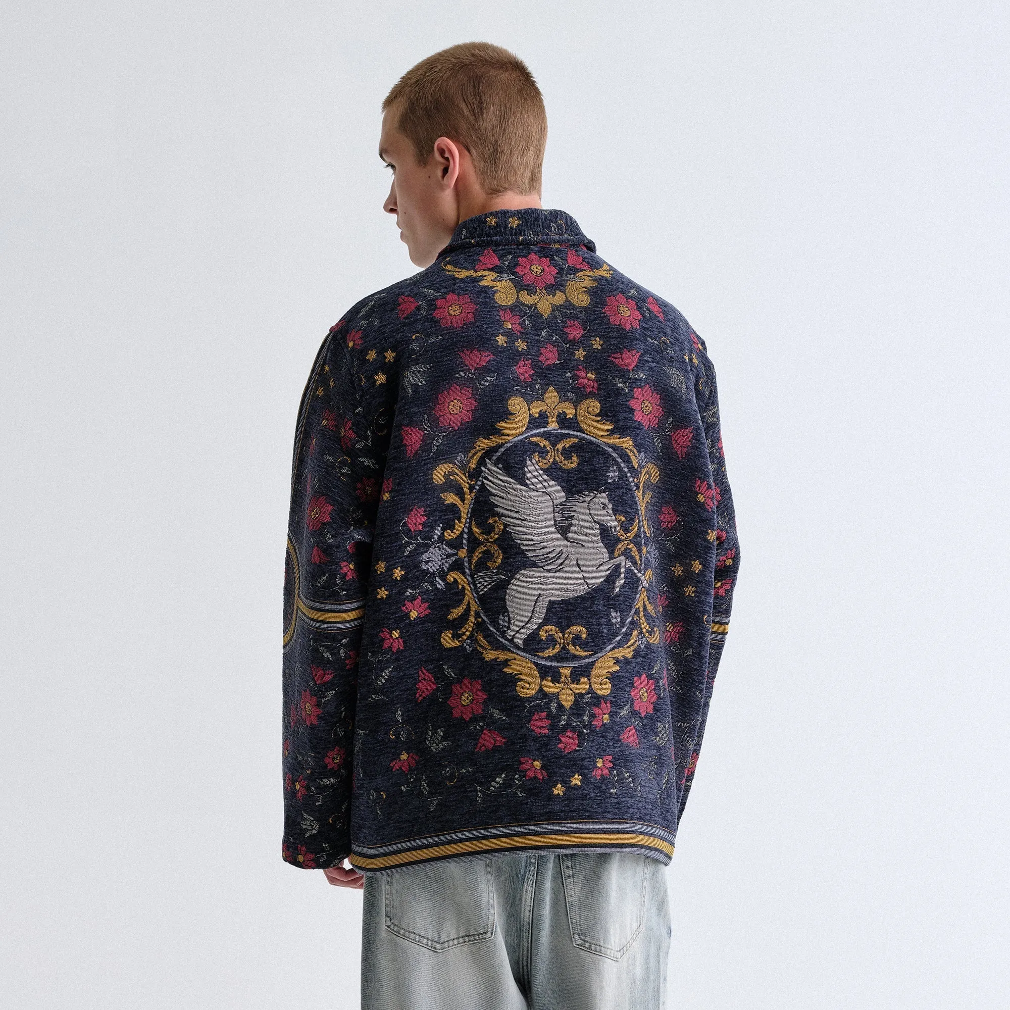 Anti-Fake Shares Kith Scarf Tapestry Coaches Jacket - Nocturnal