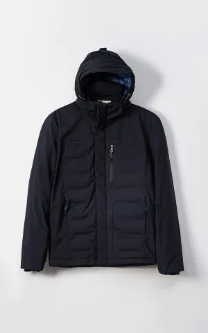 Zip-Up Innovation TPU Frame Parka Jacket Full Sleeve Navy