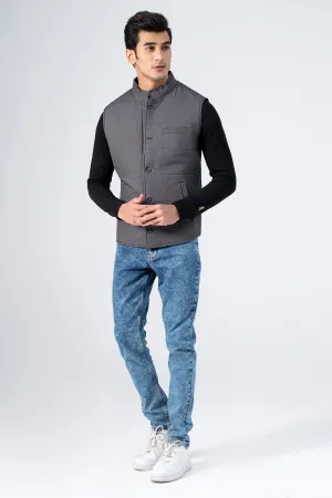 Recyclable Material Moisture Wicking Outsole Quilted Textured Jacket Charcoal