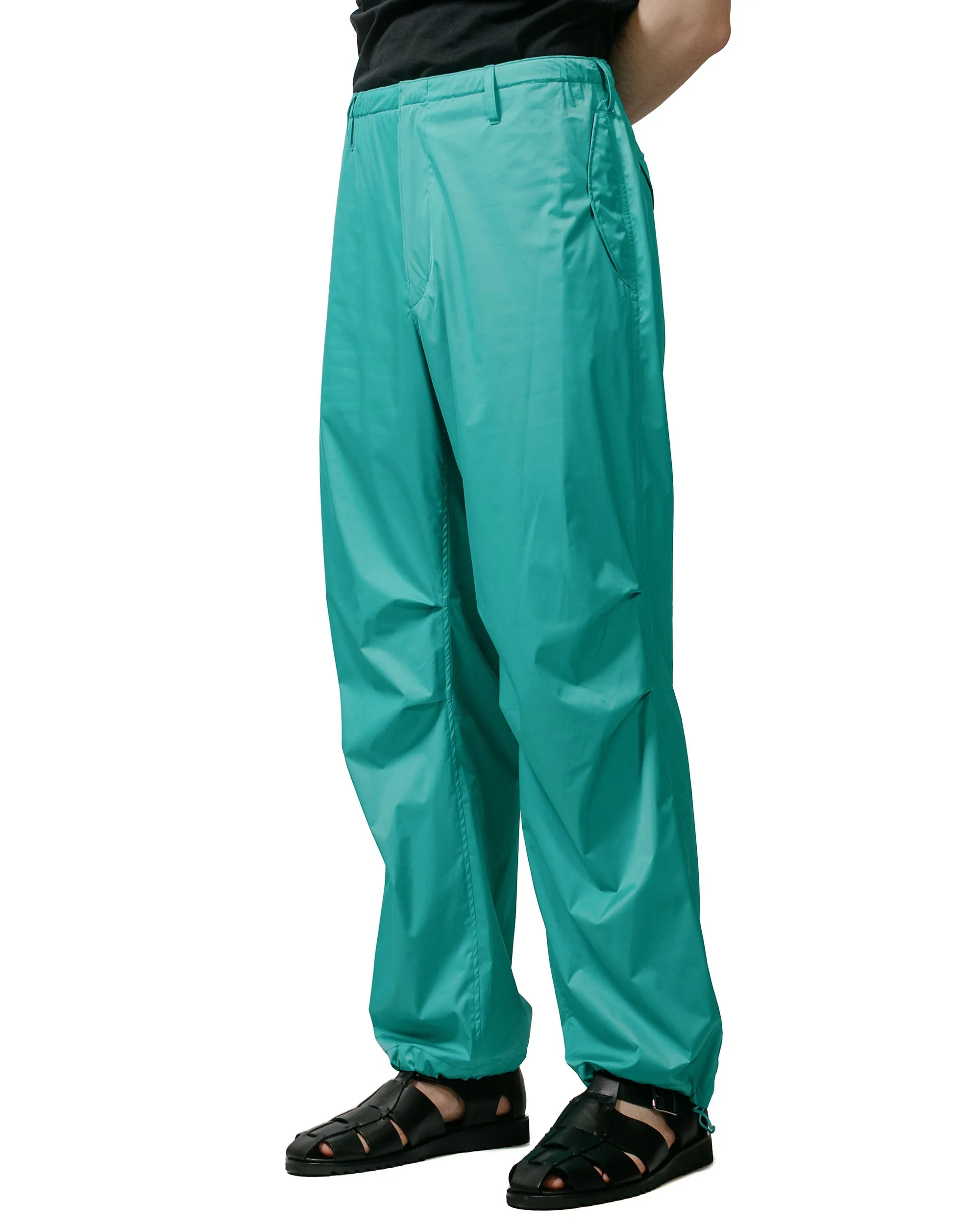 Abrasion - resistant Auralee Hard Twist Polyester Satin Laminate Field Pants Turquoise Blue