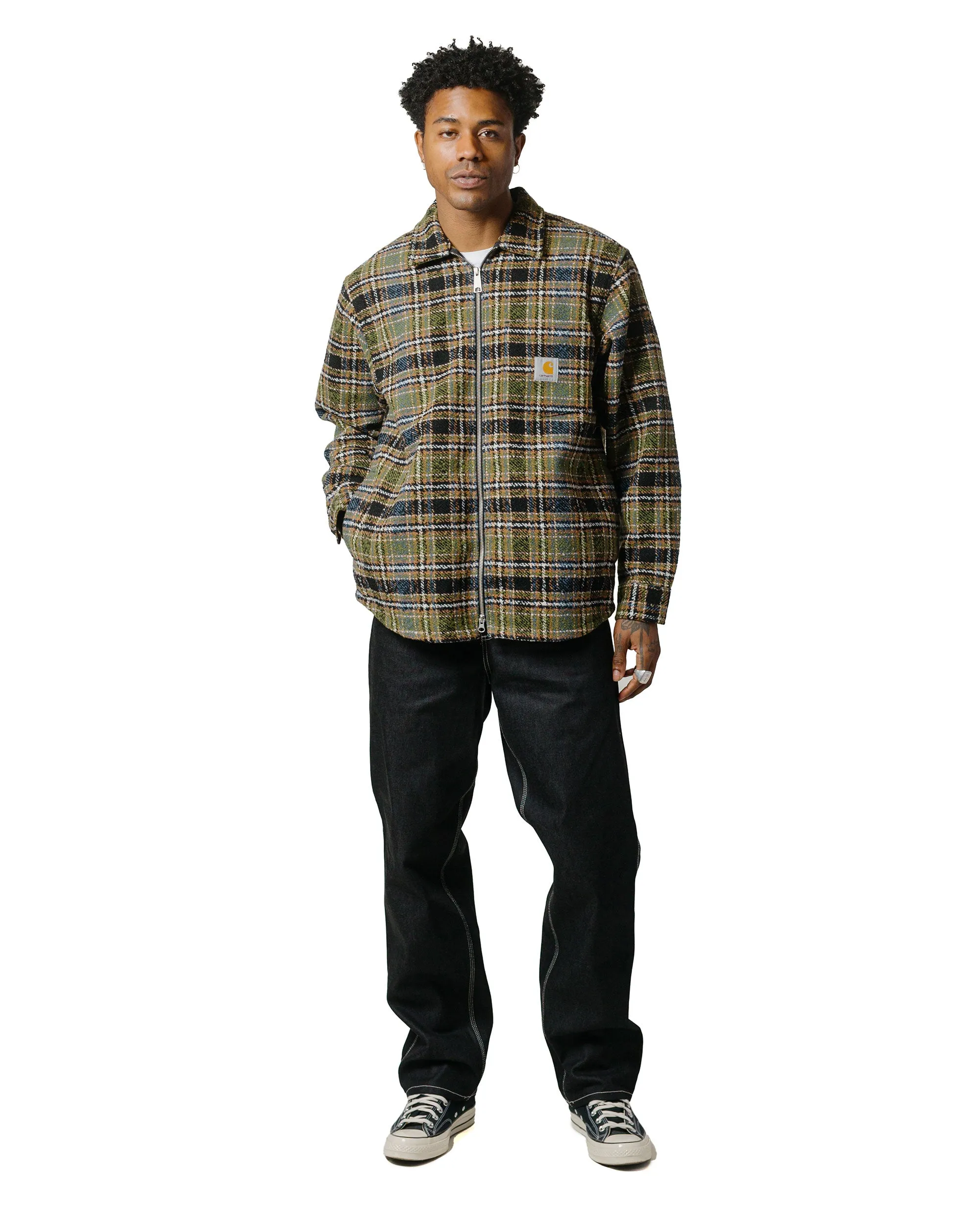 Carhartt W.I.P. Simple Pant Denim Black Rigid Fringe Trim Comfortable Craftsman