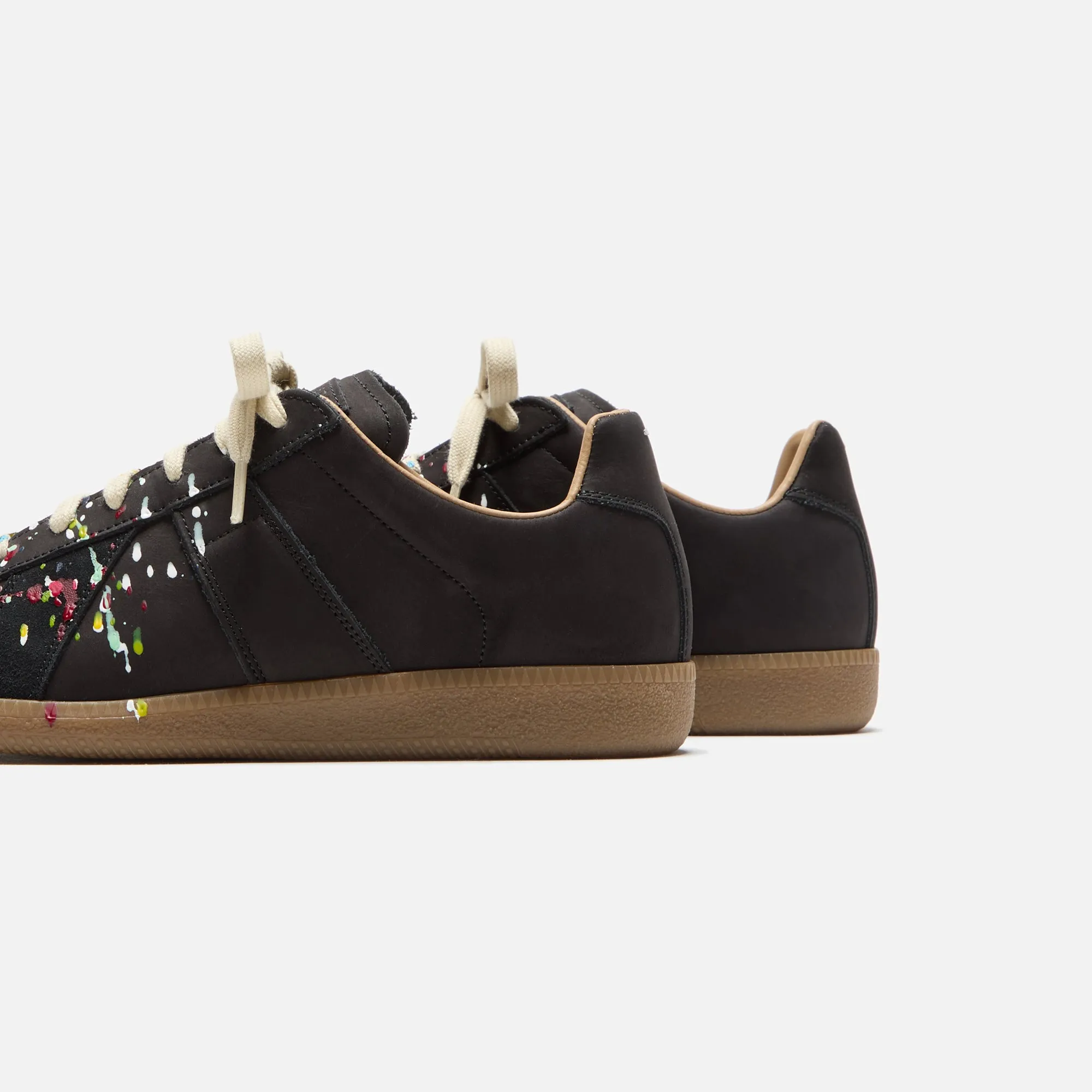 Maison Margiela Replica Painter - Black / Paint Comfortable Velvet Slippers