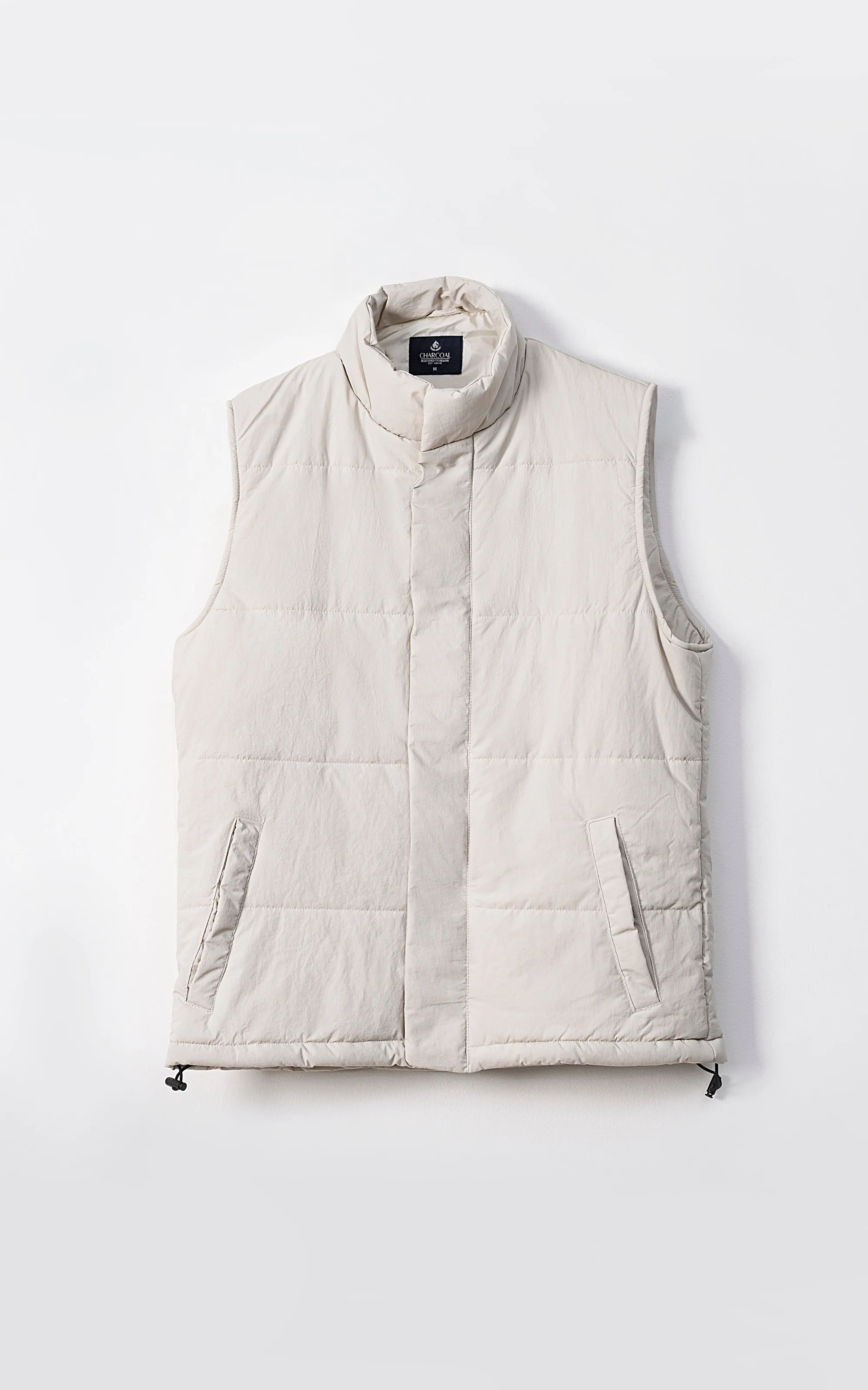 Sleeveless Quilted Jacket Light Beige CrossChannel