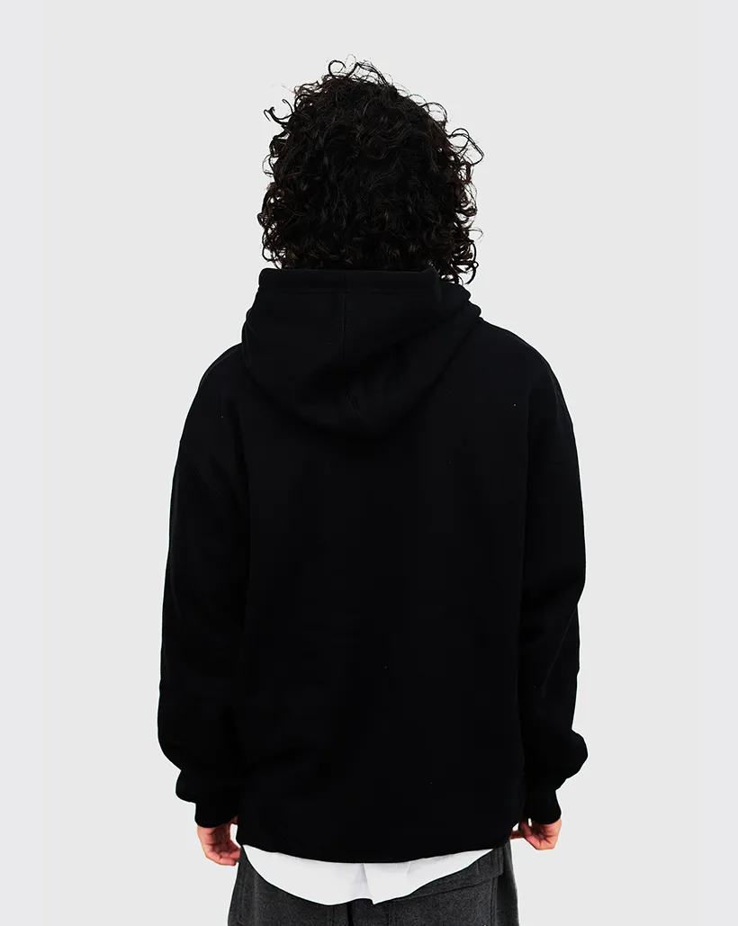 Faux Silk Pro Club Heavyweight Hoodie - Black