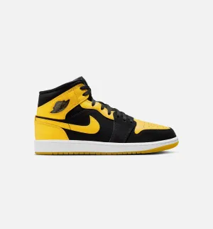 Air Jordan 1 Mid Se Mens Lifestyle Shoe -  Black/White/Varsity Maize Comfortable Buckles