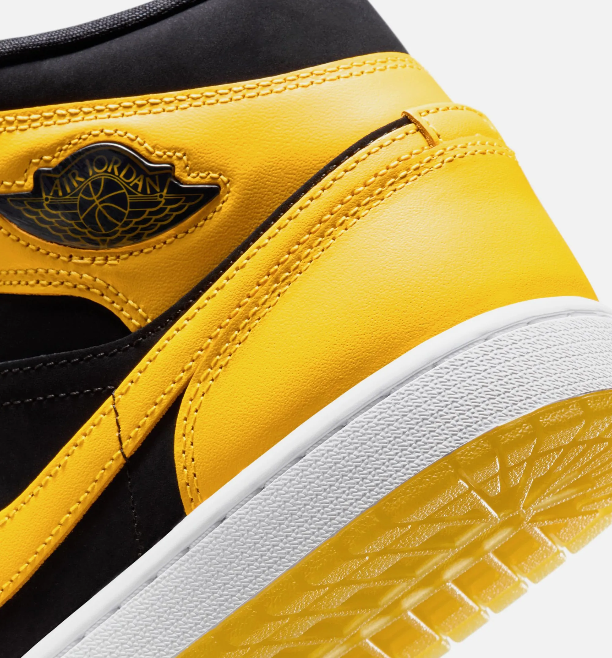 Air Jordan 1 Mid Se Mens Lifestyle Shoe -  Black/White/Varsity Maize Satin