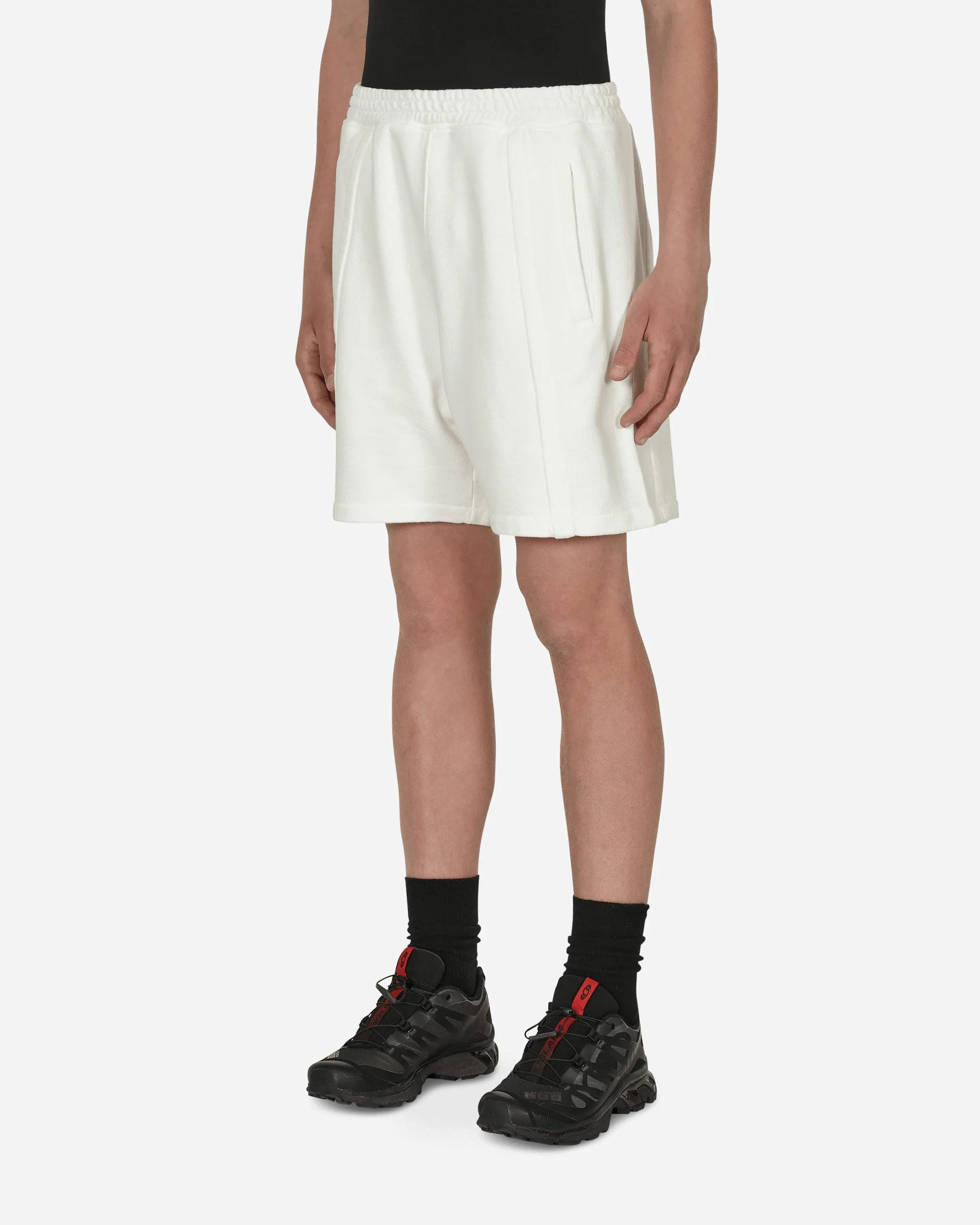 Bush Yoked Front Look Panel Boxy Shorts White