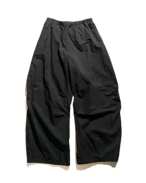 Amomento Drawstring Wide Fatigue Pants Black Casual-Fit-Fit Lamp
