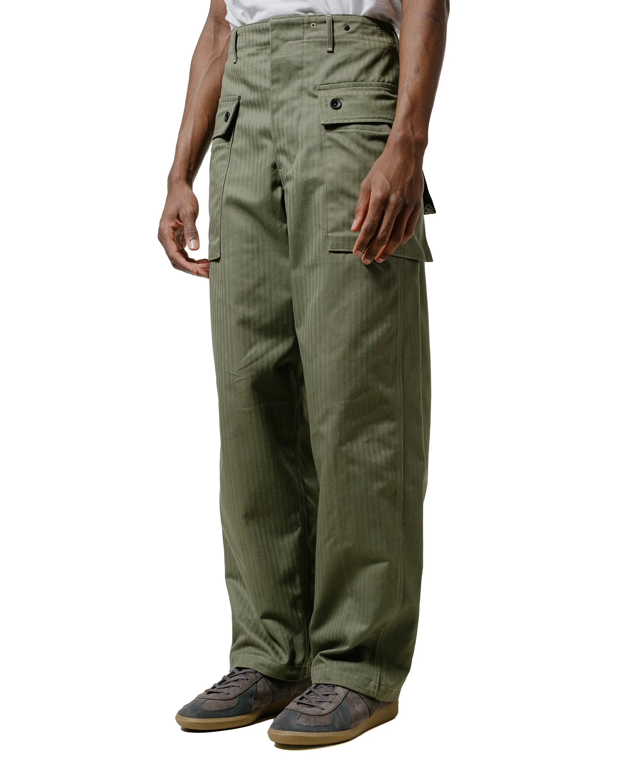 The Real Mccoy'S Mp23006 P-44 Utility Trousers Sage Green Comfortable Waistbands