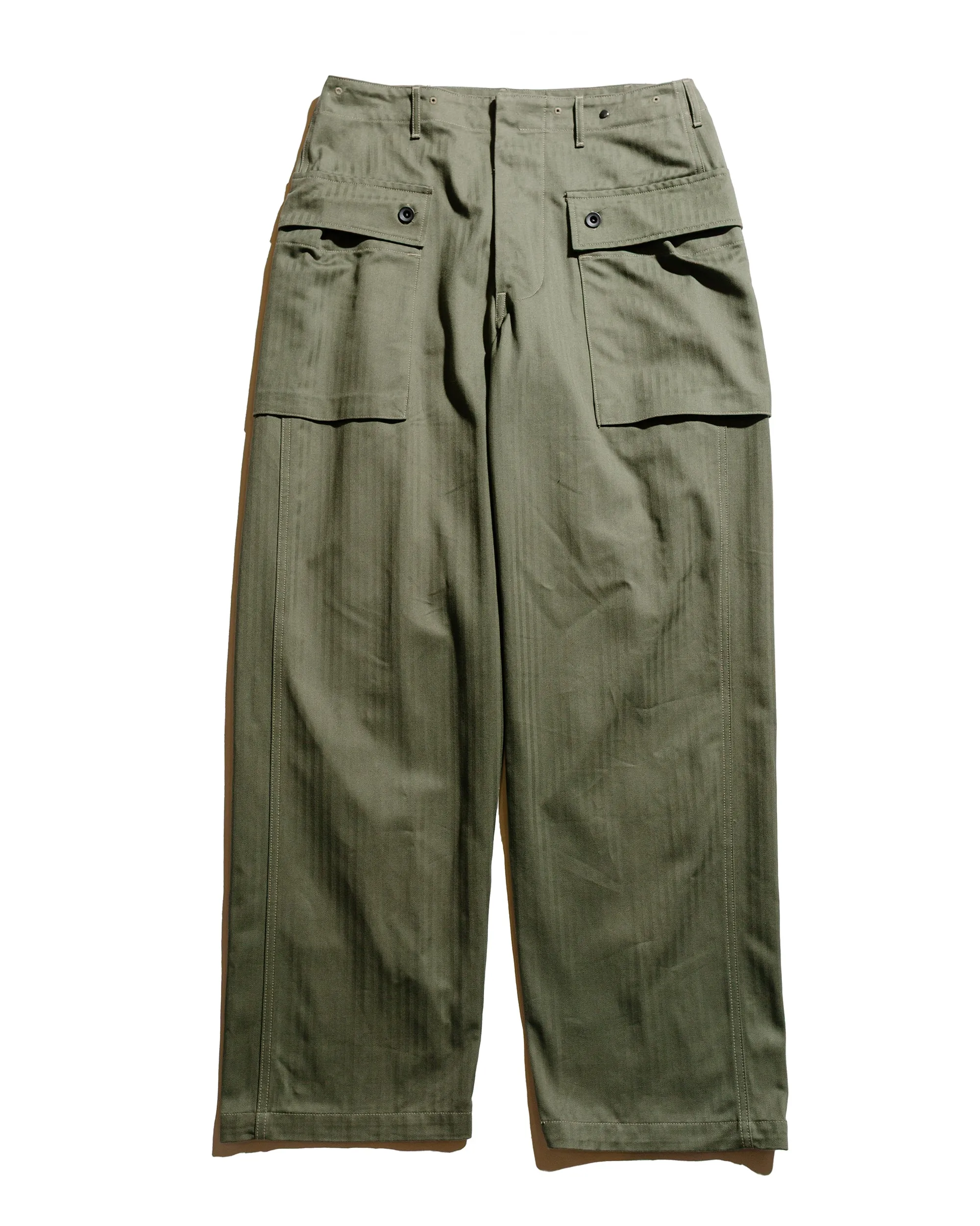 The Real Mccoy'S Mp23006 P-44 Utility Trousers Sage Green Comfortable Pig Animal Print Printing