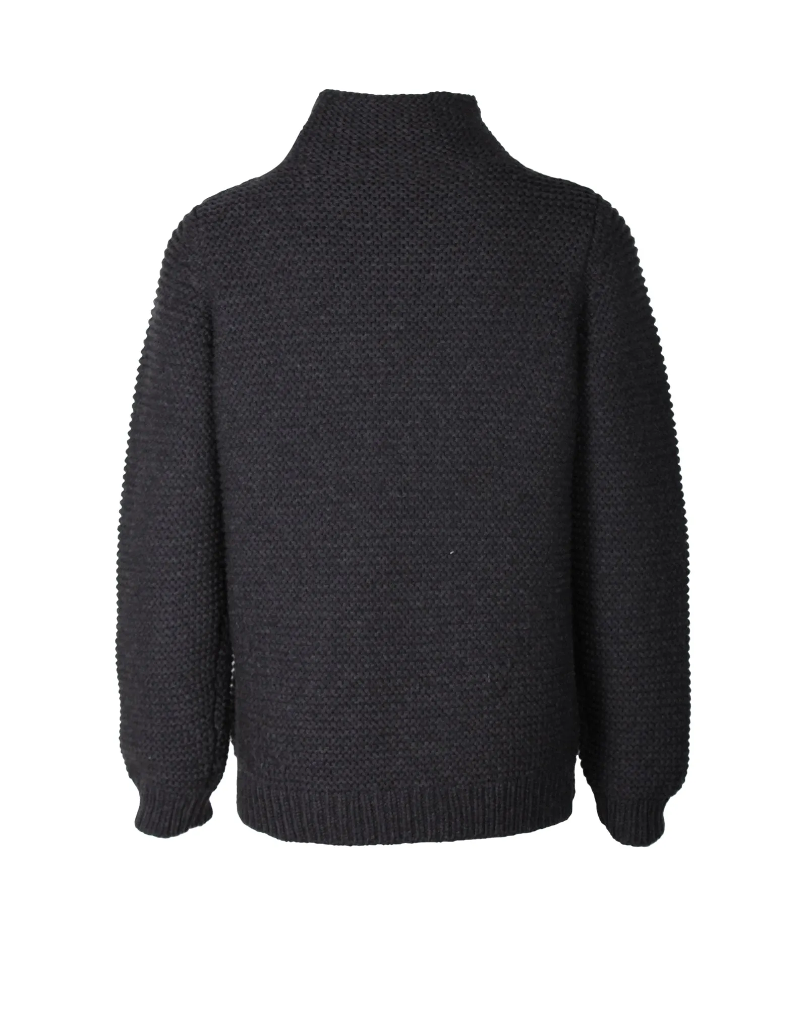 Pull col roulé en laine mérinos charbon à maille épaisse A.P.C.