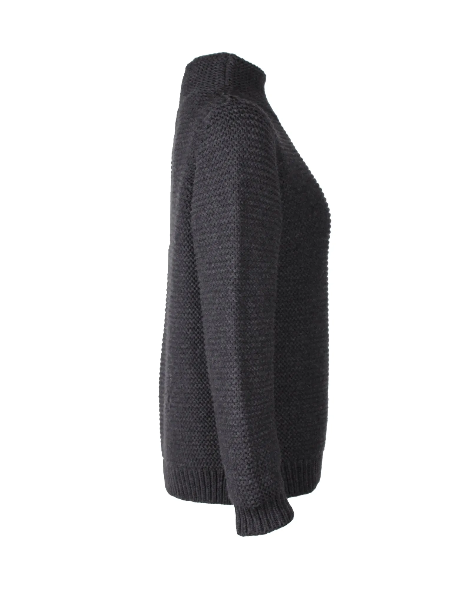 Pull col roulé en laine mérinos charbon à maille épaisse A.P.C.
