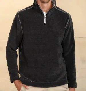 Après Lux Chenille & Sherpa Pull 1/4 Zip en Charbon
