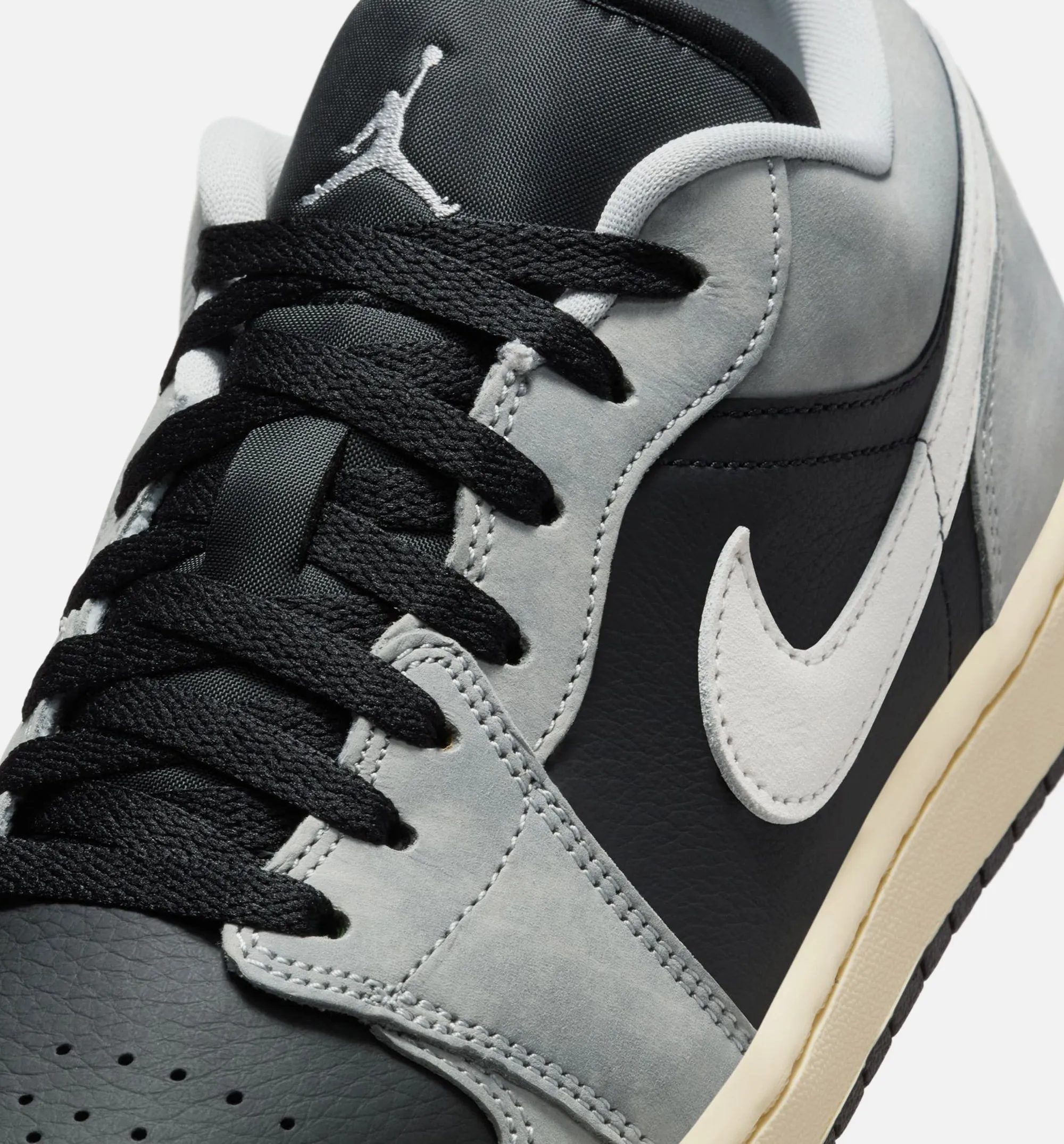 Air Jordan 1 Low Se Mens Lifestyle Shoe -  Light Smoke Grey/White/Off Noir Shock Absorbing