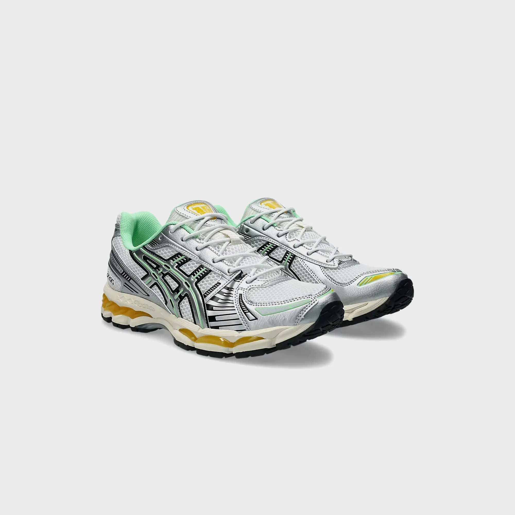 Adjustable Button Soft Nubuck Asics Gel-Kayano 12.1 -  White / Menthol
