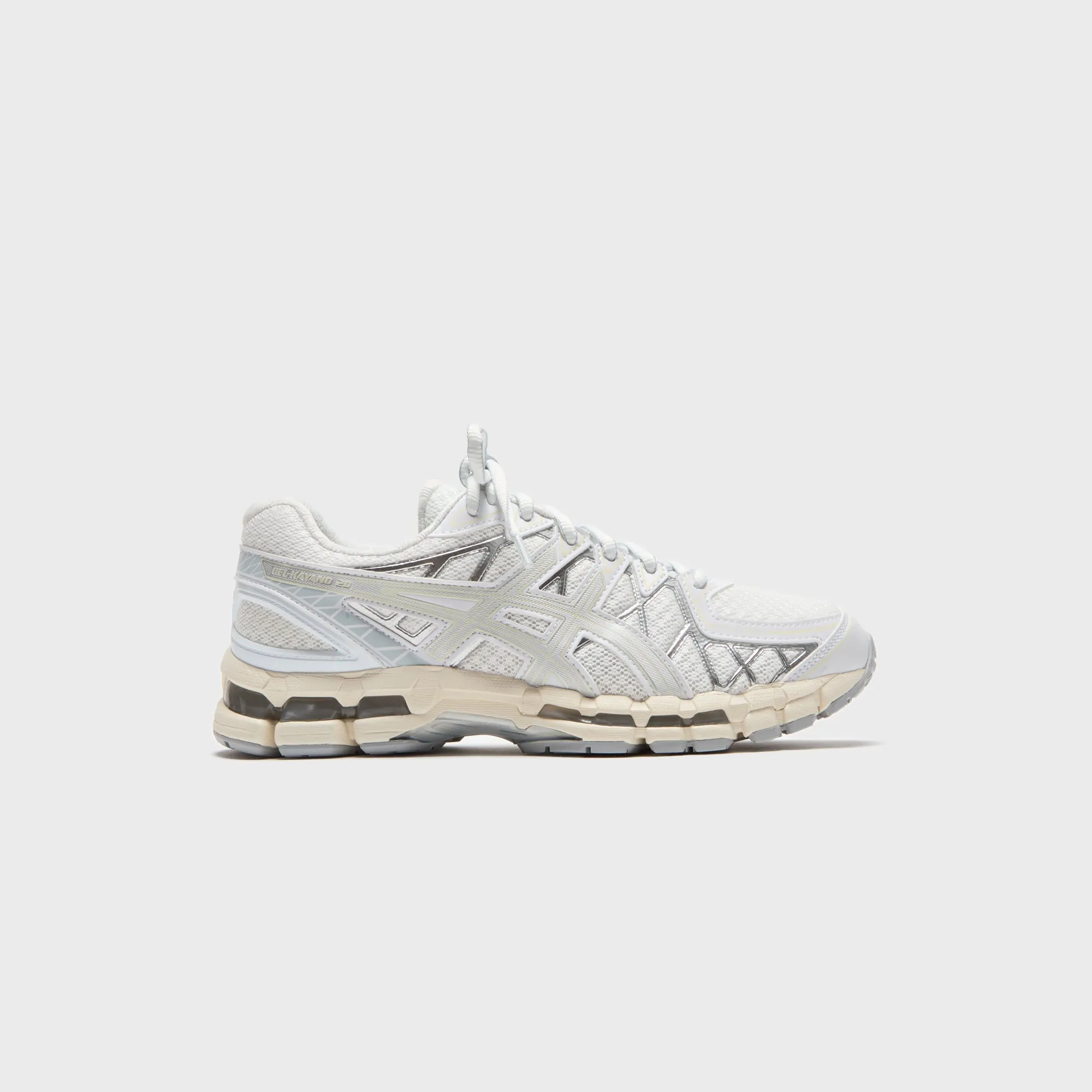 Sandal Nylon Flexible Outsole Technology Design Asics Gel-Kayano 20 - White / Pure Silver