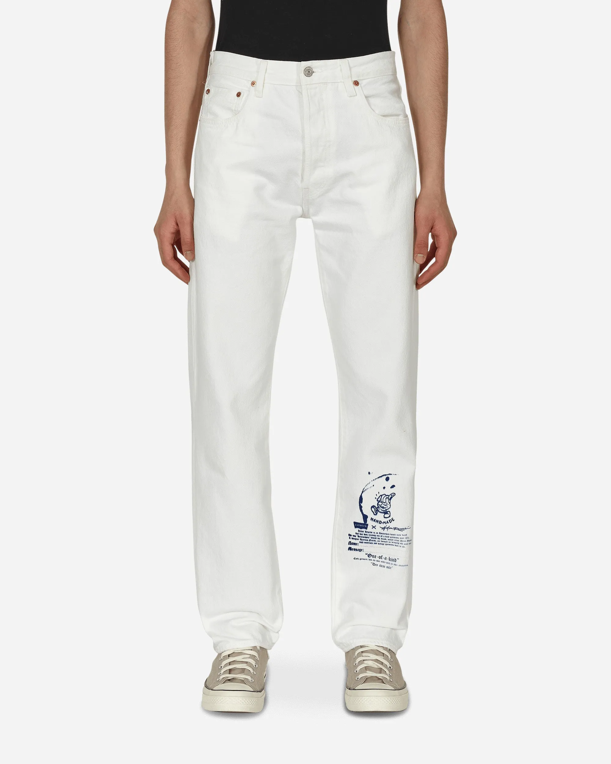 Crocheted Finish Knitwear Modernizing Atelier Reserv 1984 501 Jeans White