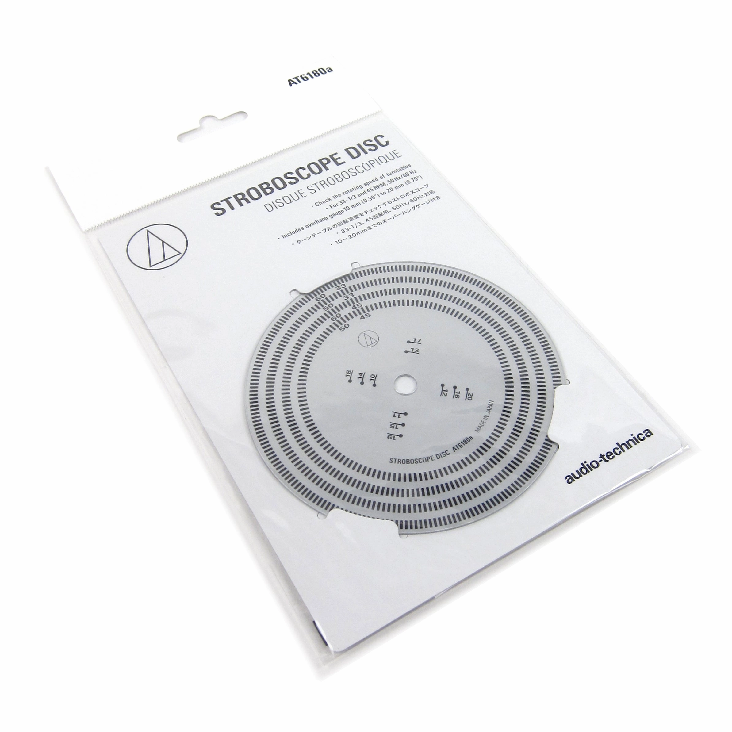 Audio-Technica: AT6180a Stroboscopic Disc for Turntable Speed Check / Cartridge Overhang Tool