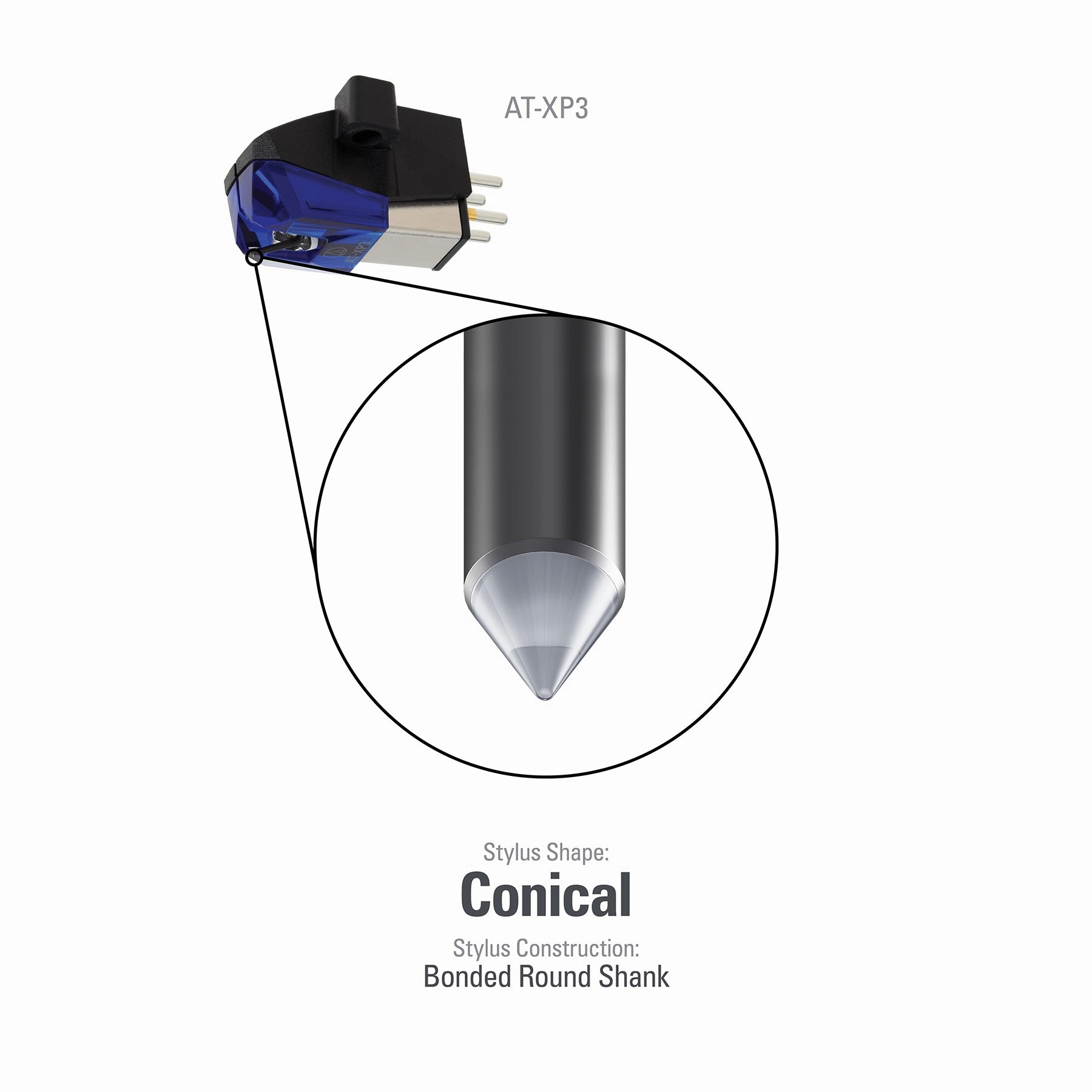Audio-Technica: AT-XP3/H DJ Mounted Cartridge Headshell / Cartridge Combo Kit