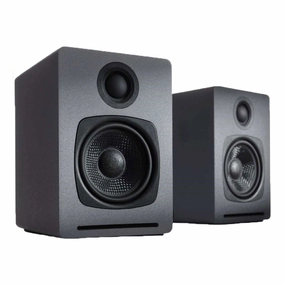 Audioengine: A1 Wireless Speaker - Grey (Pair) hi-fi digital music server,hi-fi speaker wall mount,hi-fi amp upgrade