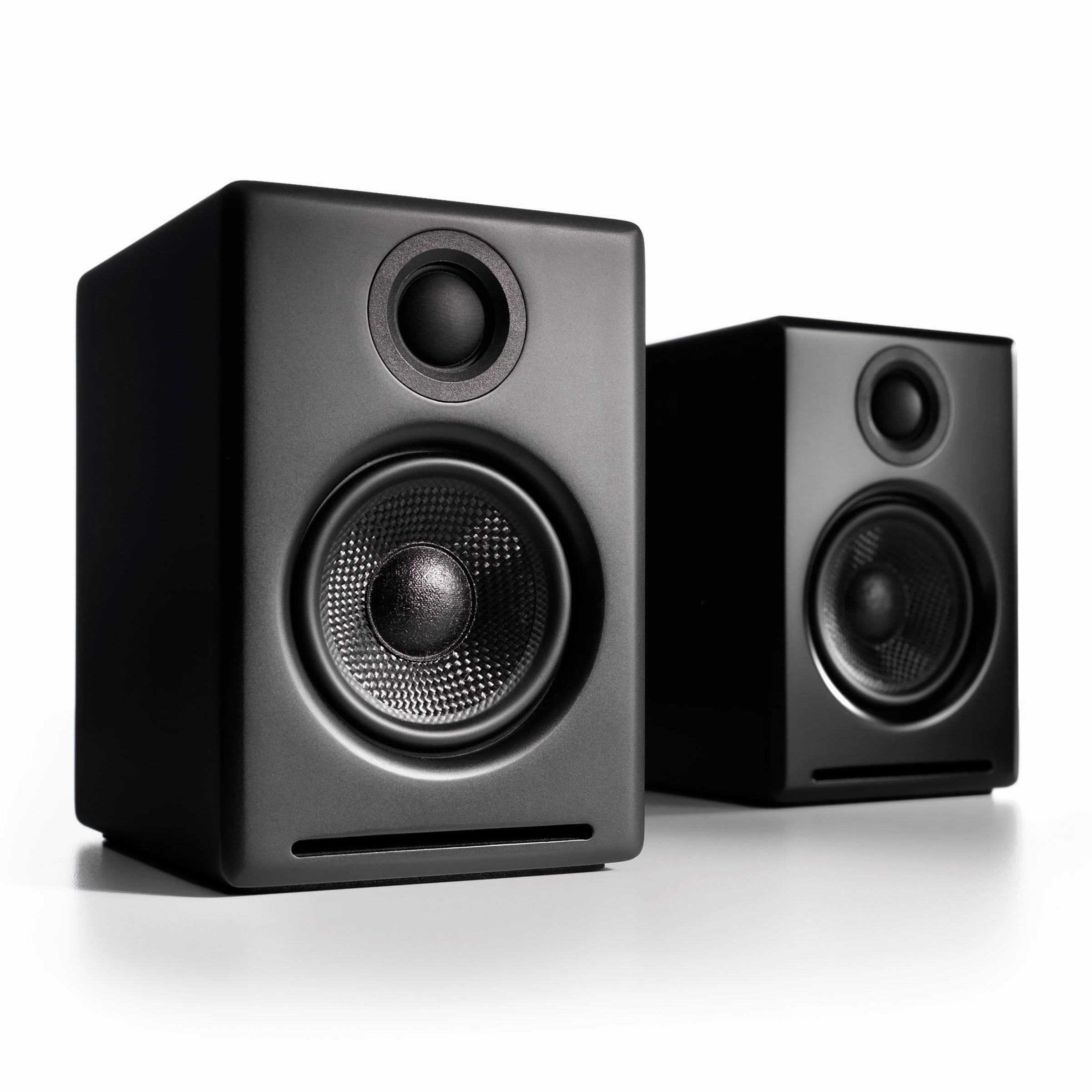 Audioengine: A2  Wireless Powered Speakers w/Bluetooth - Black hi-fi digital music server,hi-fi speaker wall mount,hi-fi amp upgrade