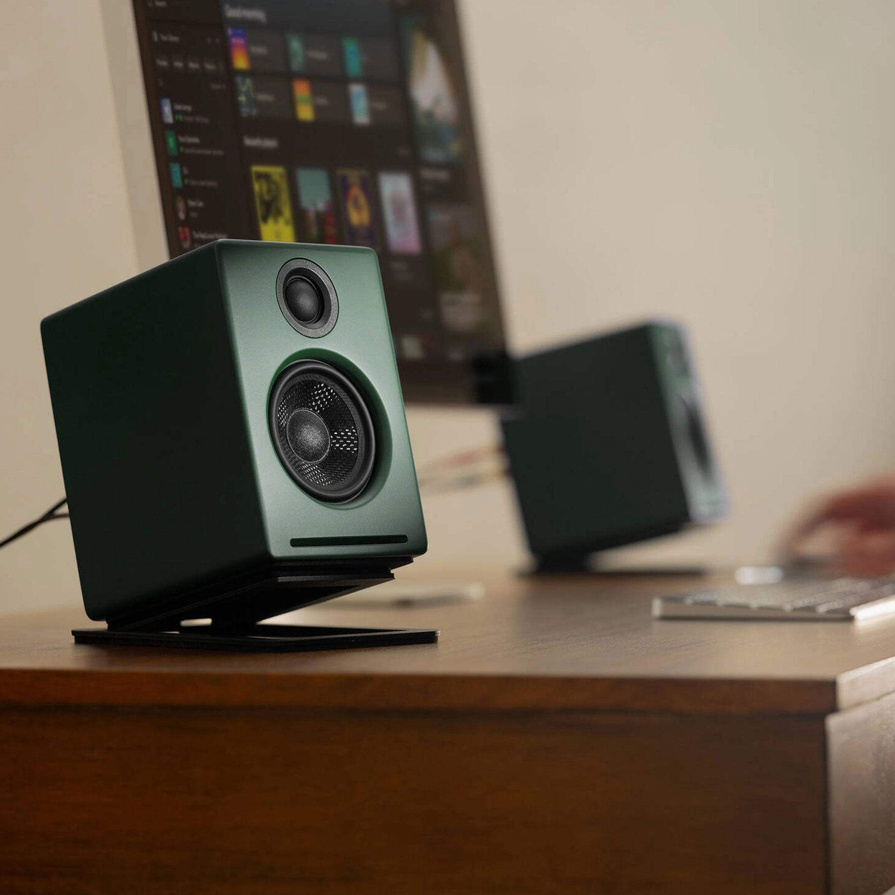 Audioengine: A2  Wireless Powered Speakers w/Bluetooth - Matte Green