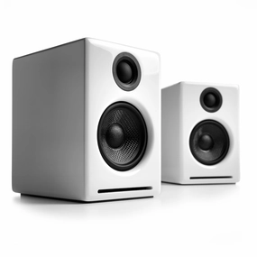 Audioengine: A2  Wireless Powered Speakers w/ Bluetooth - White hi-fi digital music server,hi-fi speaker wall mount,hi-fi amp upgrade