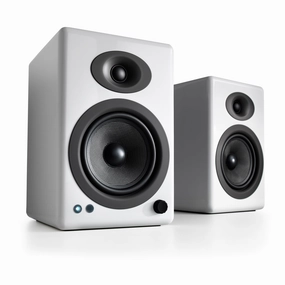 Audioengine: A5  Wireless Powered Speakers w/Bluetooth - White hi-fi digital music server,hi-fi speaker wall mount,hi-fi amp upgrade