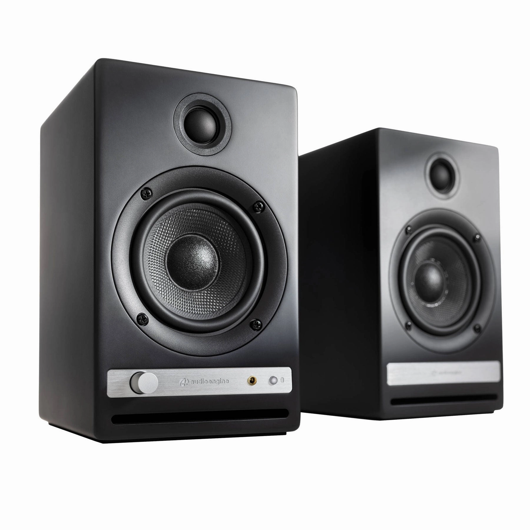 Audioengine: HD4 Powered Bluetooth Speakers - Black hi-fi digital music server,hi-fi speaker wall mount,hi-fi amp upgrade