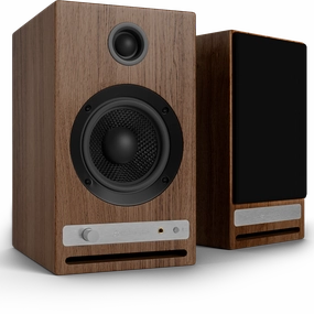 Audioengine: HD4 Powered Bluetooth Speakers - Walnut hi-fi digital music server,hi-fi speaker wall mount,hi-fi amp upgrade