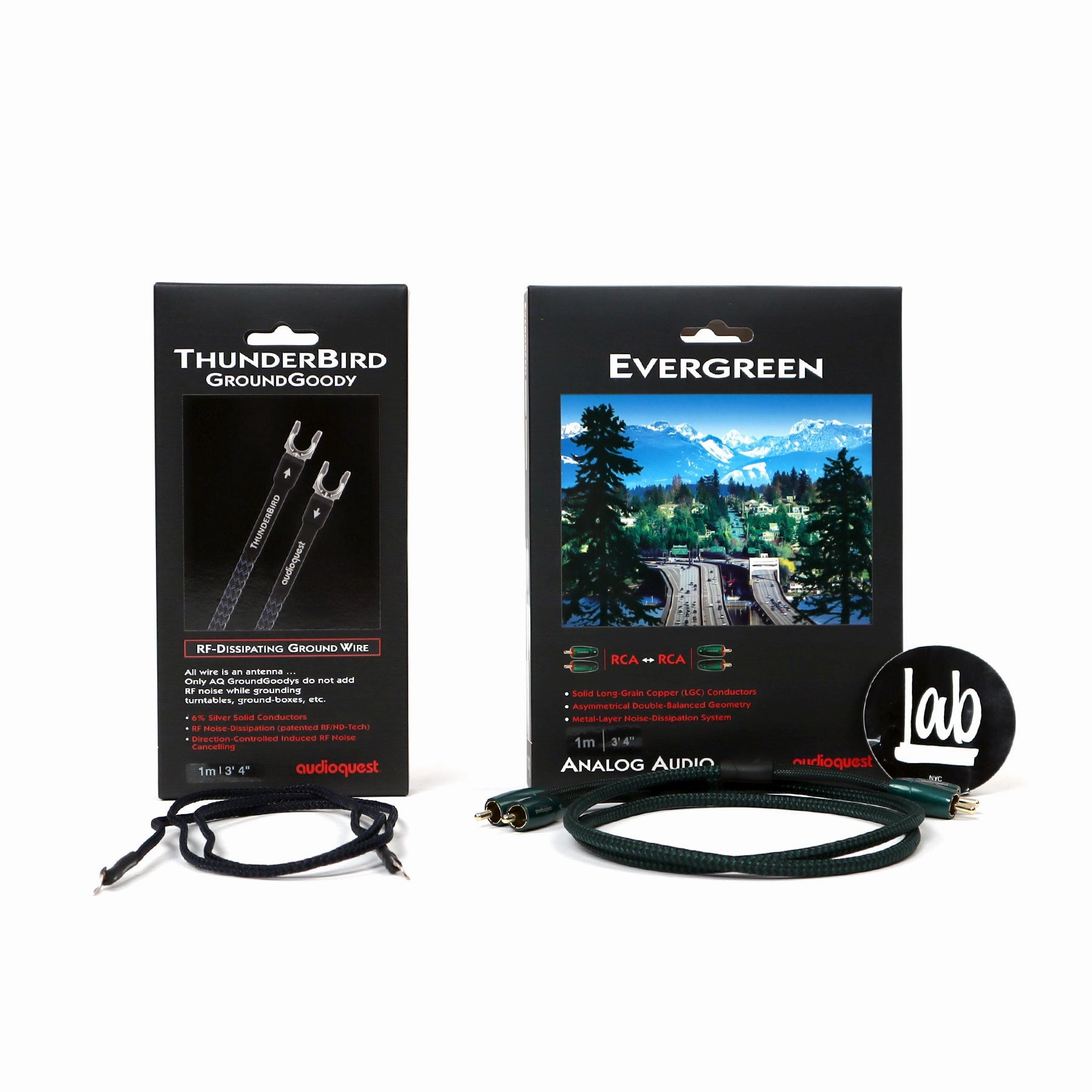 Audioquest: Evergreen RCA   ThunderBird Groundwire Kit for Turntables (1.0M)