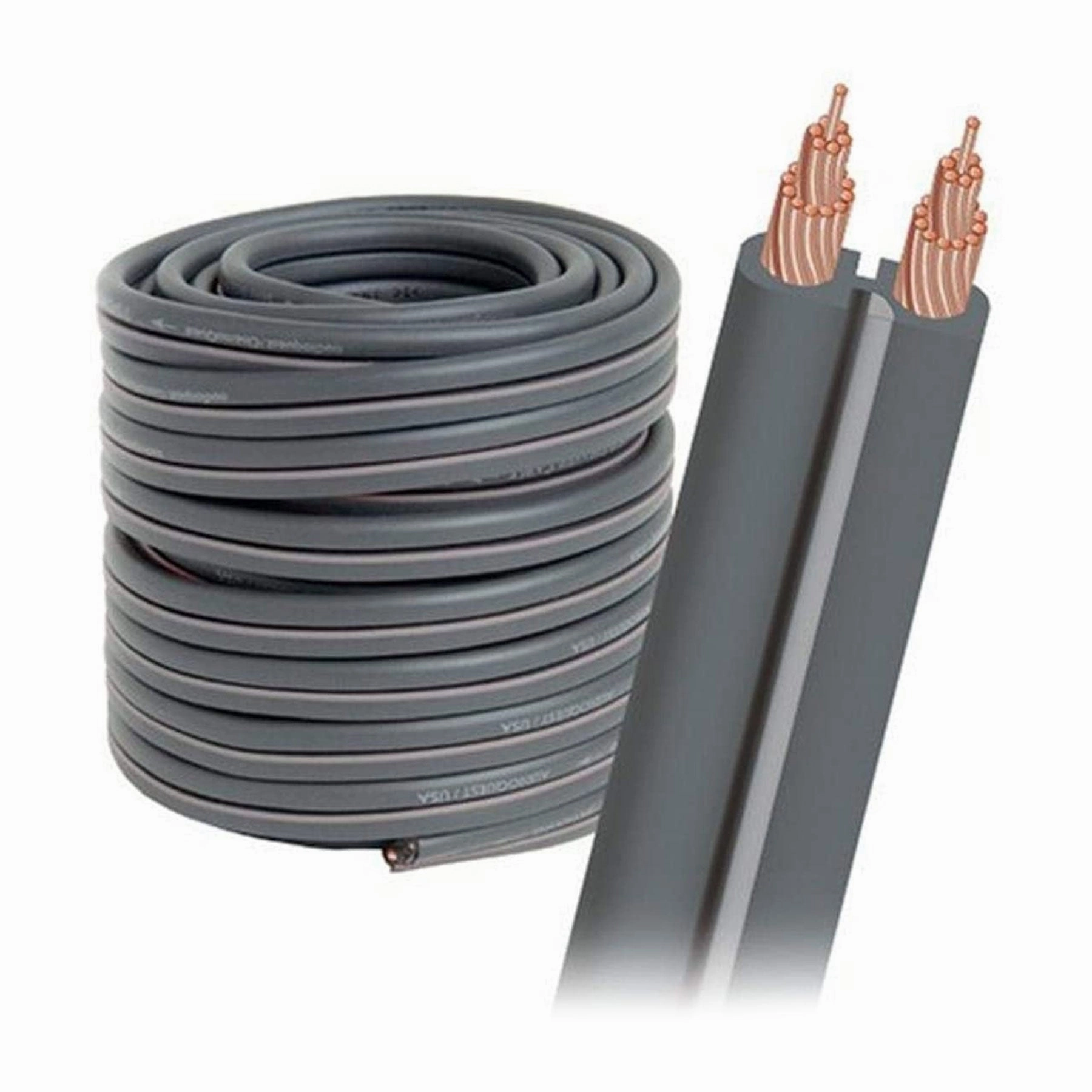 Audioquest: G2 Flat Series 2-Conductor Bulk Speaker Cable Spool - Gray / 30 FT hi-fi digital music server,hi-fi speaker wall mount,hi-fi amp upgrade