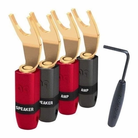 Audioquest: SureGrip 300 Gold Spade Connectors - Set Of 4 hi-fi digital music server,hi-fi speaker wall mount,hi-fi amp upgrade