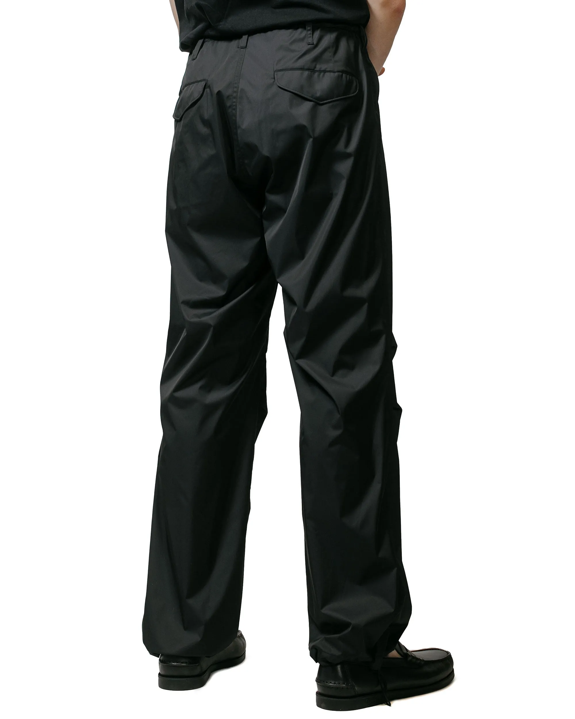 Drawstring Sleeve Auralee Hard Twist Polyester Satin Laminate Field Pants Black