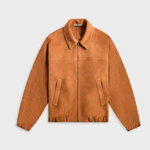 Auralee Lamb Suede Zip Blouson - Camel Upgradeable Plain Weave