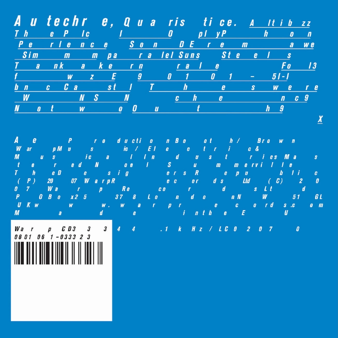 Autechre: Quaristice Vinyl 2LP - PRE-ORDER