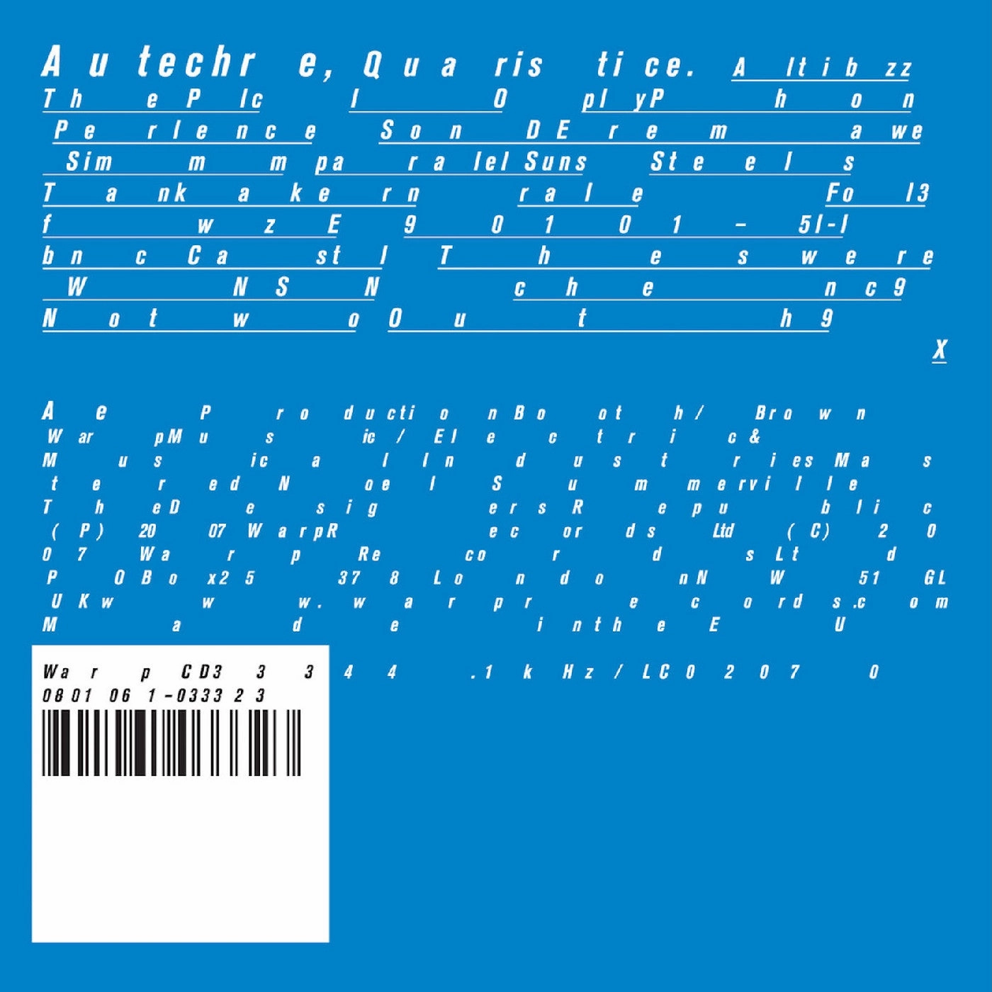 Autechre: Quaristice Vinyl 2LP - PRE-ORDER