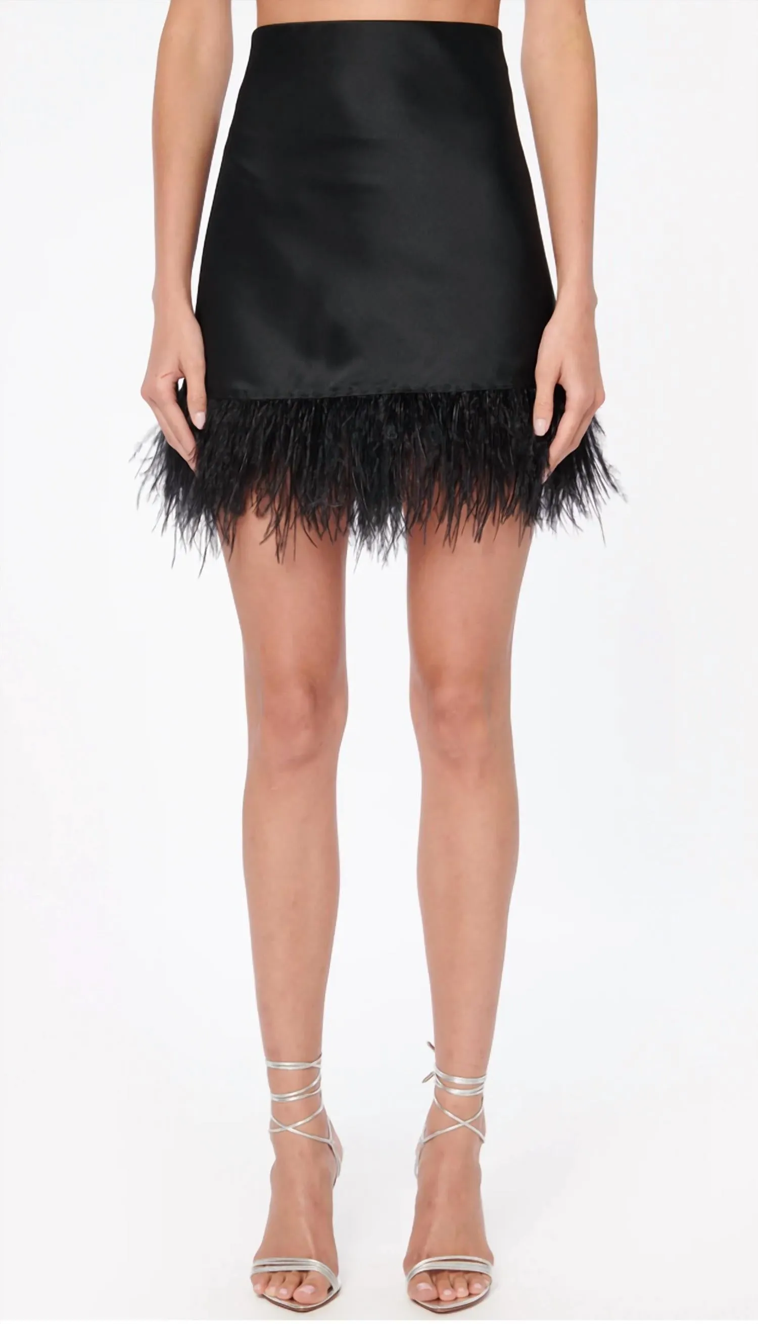 Jupe Plume Mini Aviva en Noir