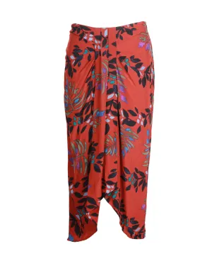 Ba&sh Jupe mi-longue Christo en viscose imprimée fleurie