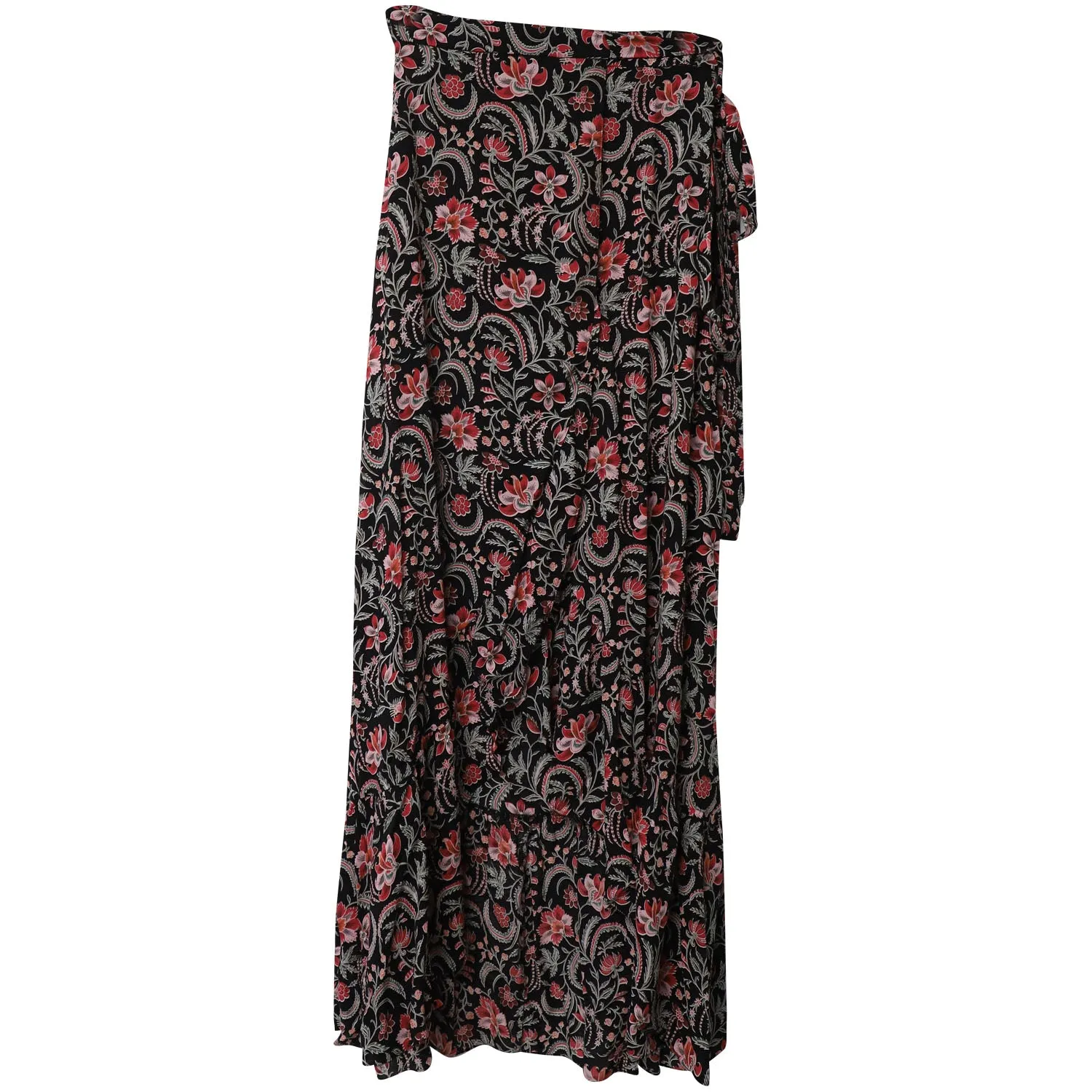 Ba&Sh Jupe Fleurie Heather Noir en Viscose Noire