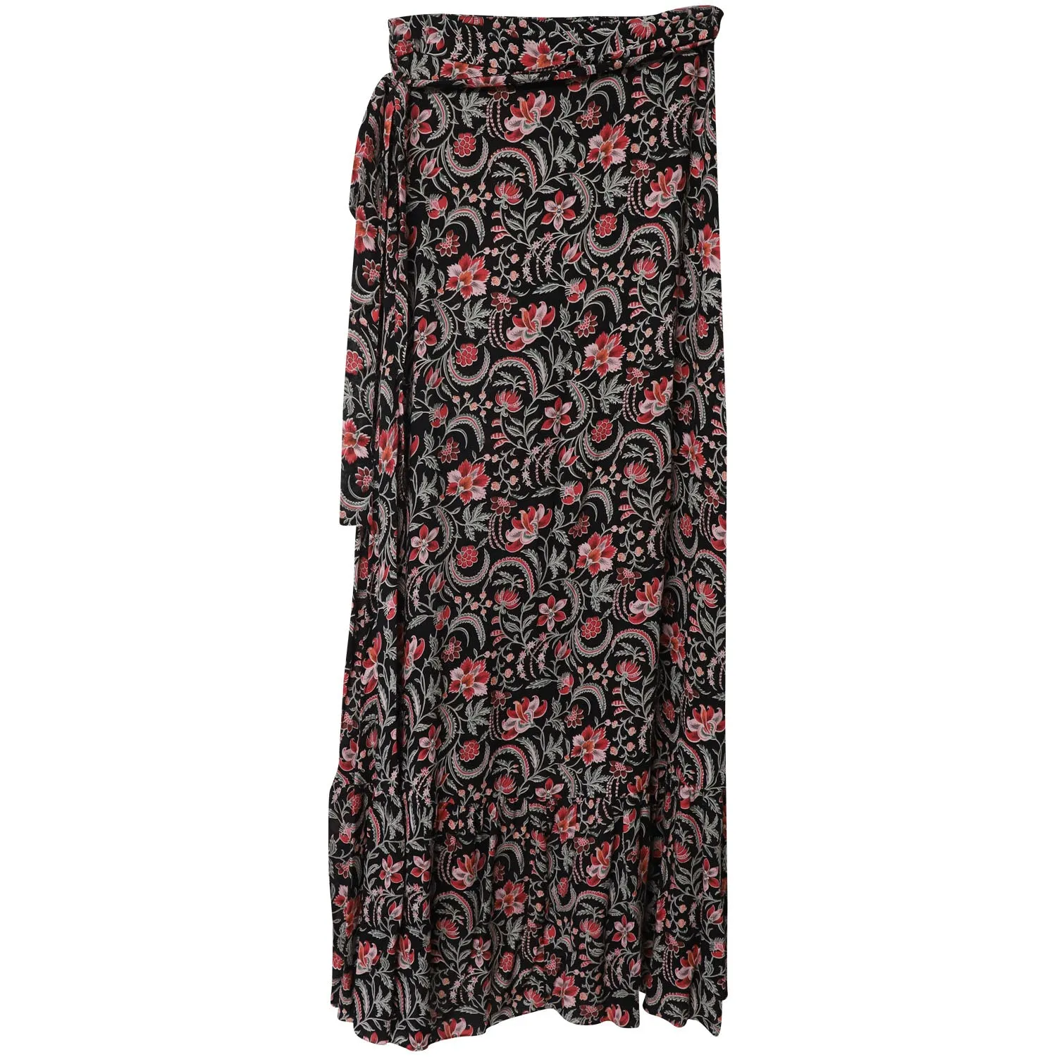 Ba&Sh Jupe Fleurie Heather Noir en Viscose Noire