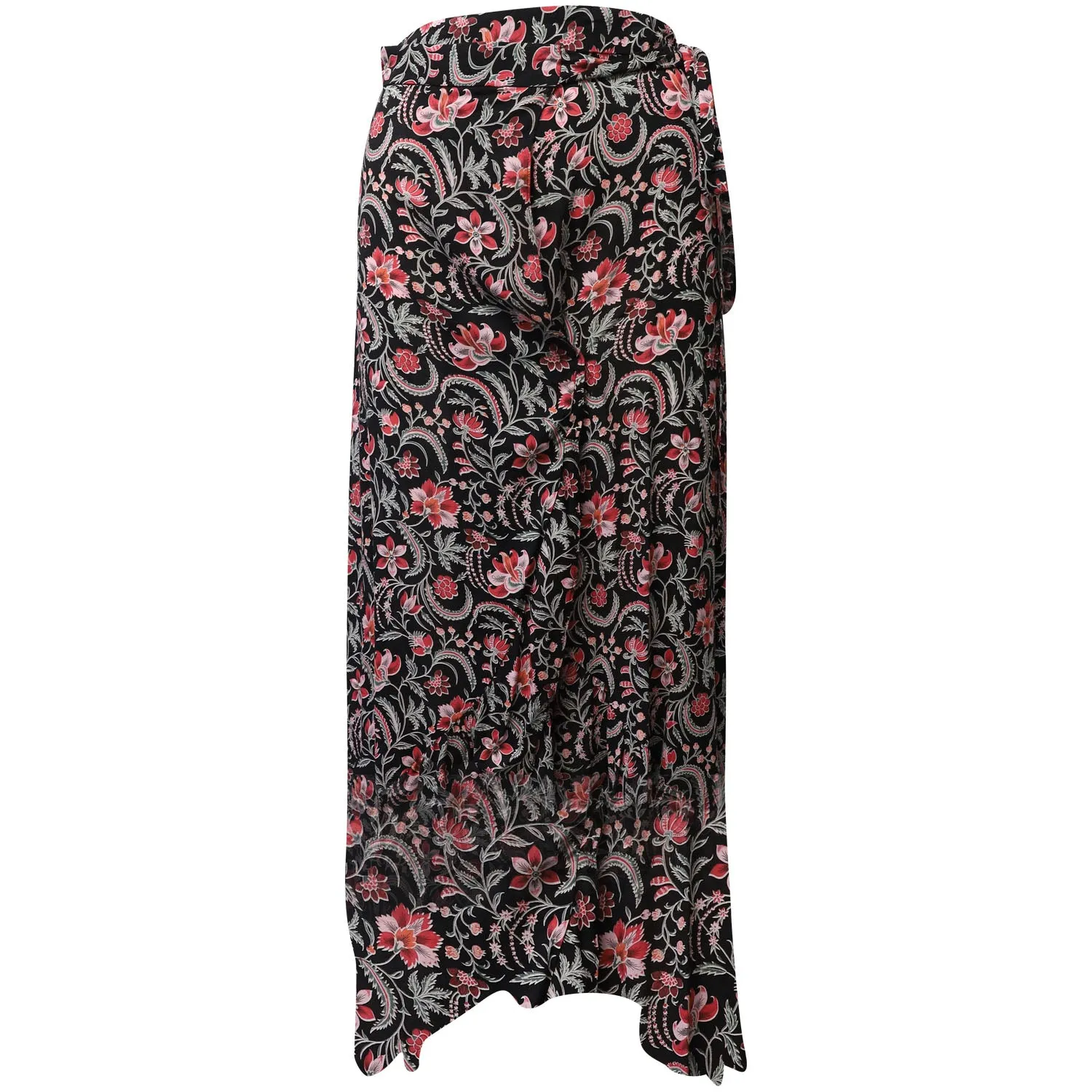 Ba&Sh Jupe Fleurie Heather Noir en Viscose Noire