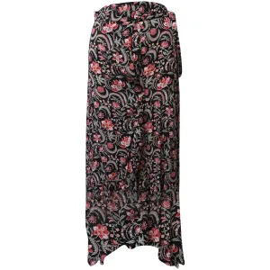 Ba&Sh Jupe Fleurie Heather Noir en Viscose Noire
