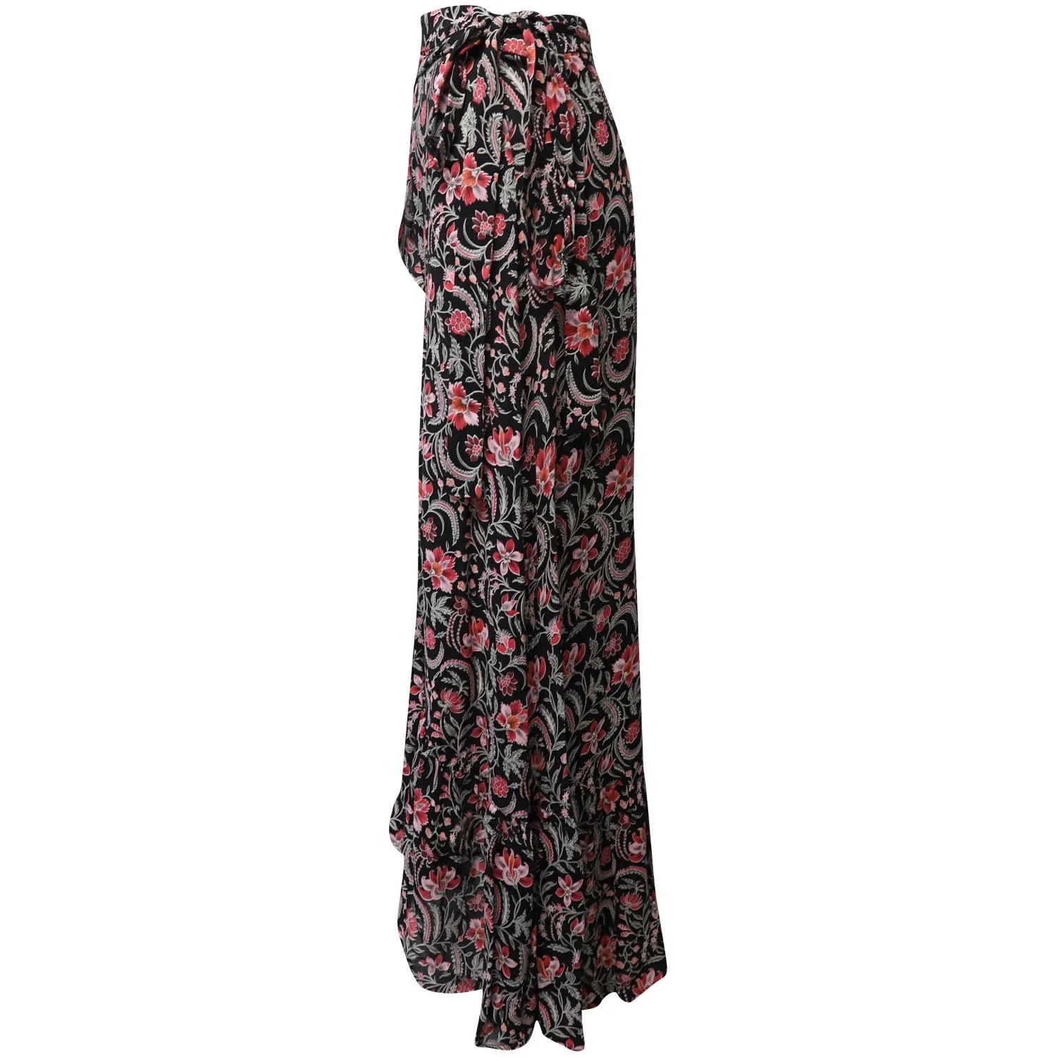 Ba&Sh Jupe Fleurie Heather Noir en Viscose Noire
