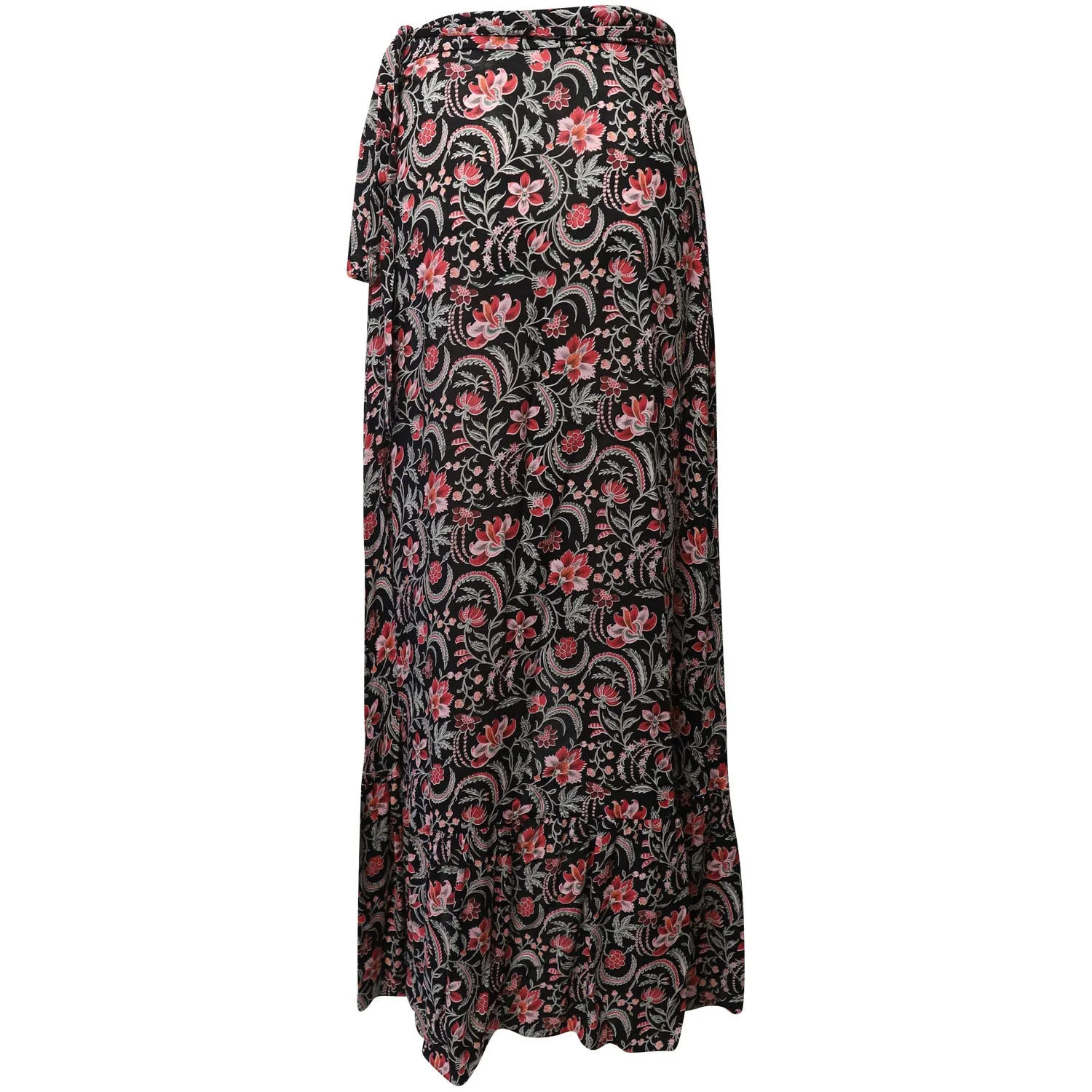 Ba&Sh Jupe Fleurie Heather Noir en Viscose Noire