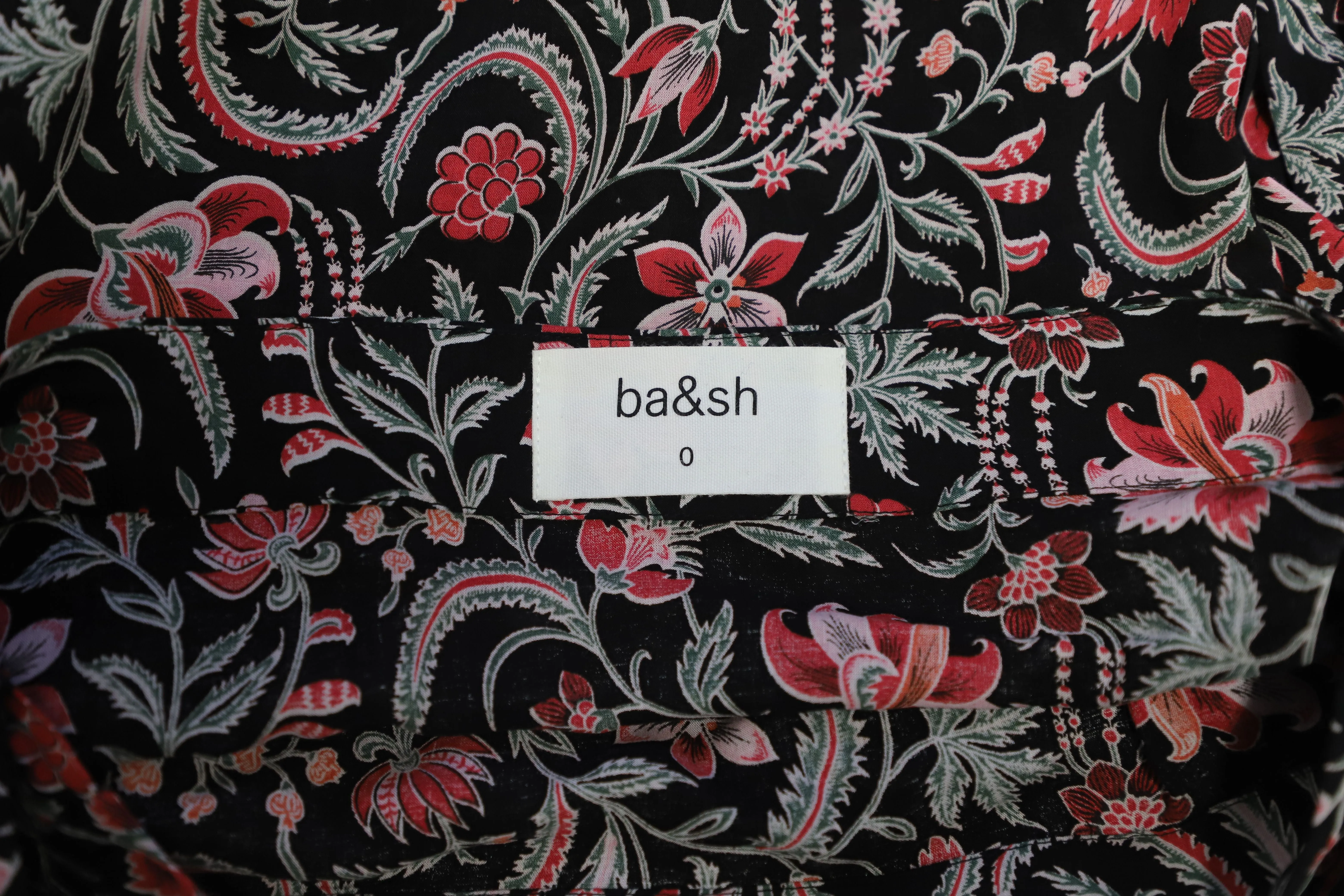 Ba&Sh Jupe Fleurie Heather Noir en Viscose Noire