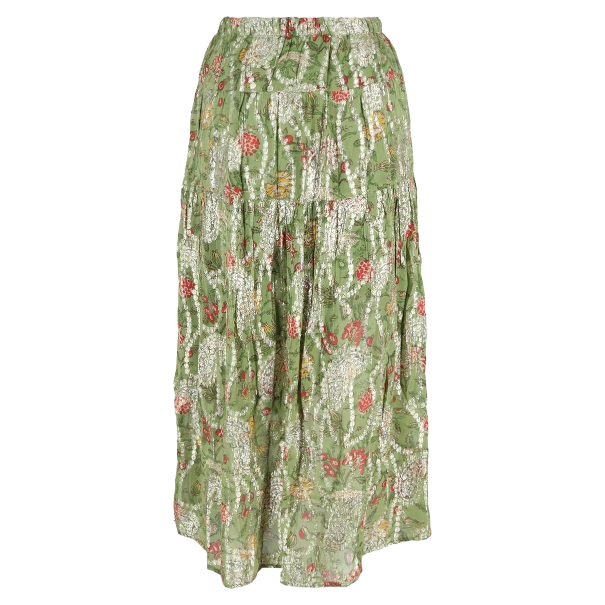 Ba&Sh Raya Jupe Midim Fleurie Multicolore en Viscose