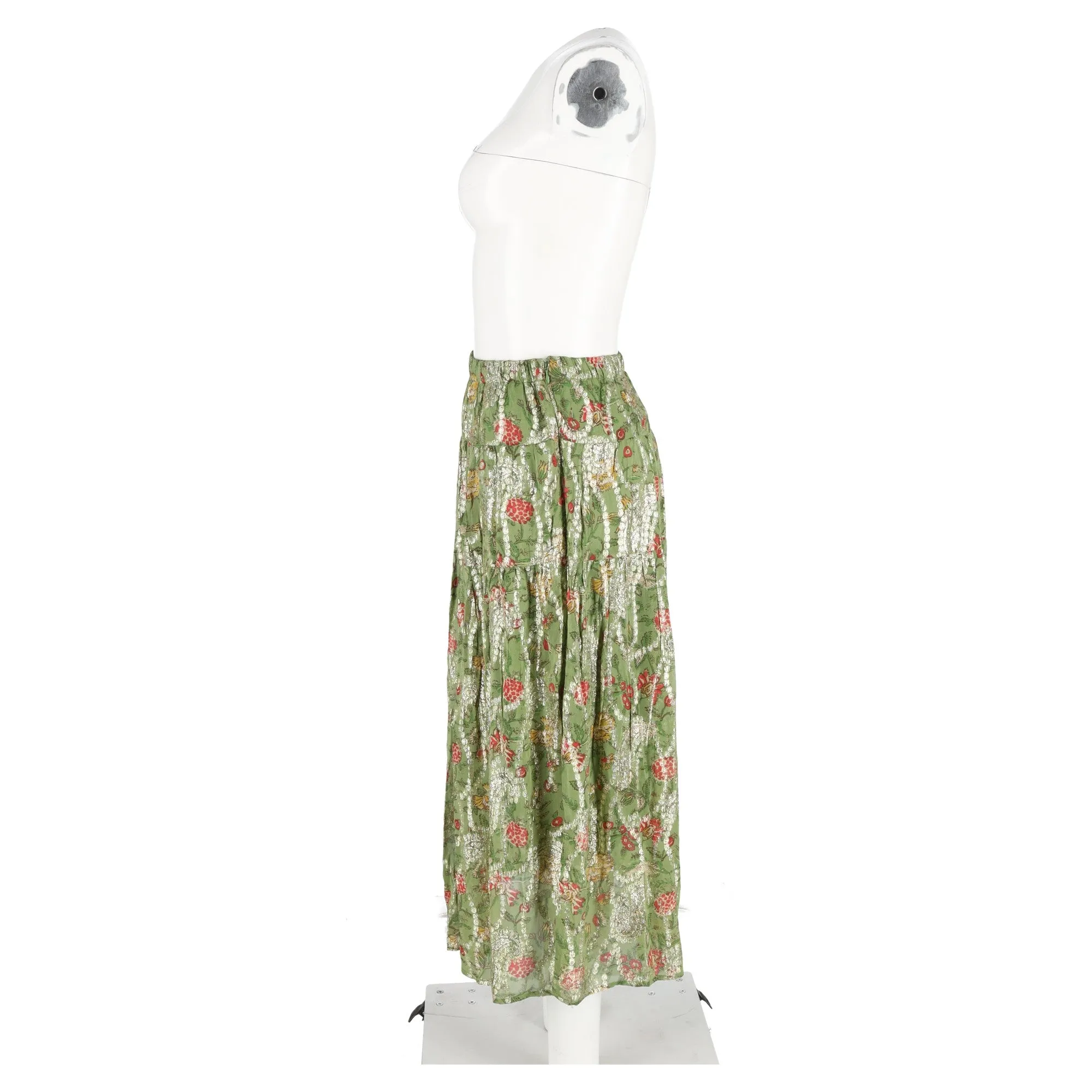 Ba&Sh Raya Jupe Midim Fleurie Multicolore en Viscose